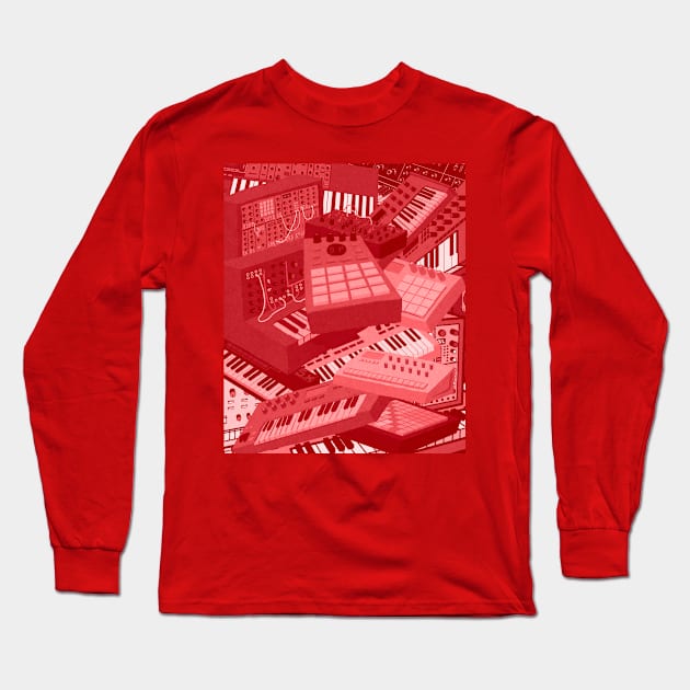 Synthesizer Art for Electronic Musician and Music producer Long Sleeve T-Shirt by Mewzeek_T